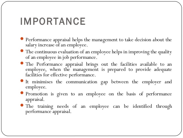 importance of effective performance appraisal